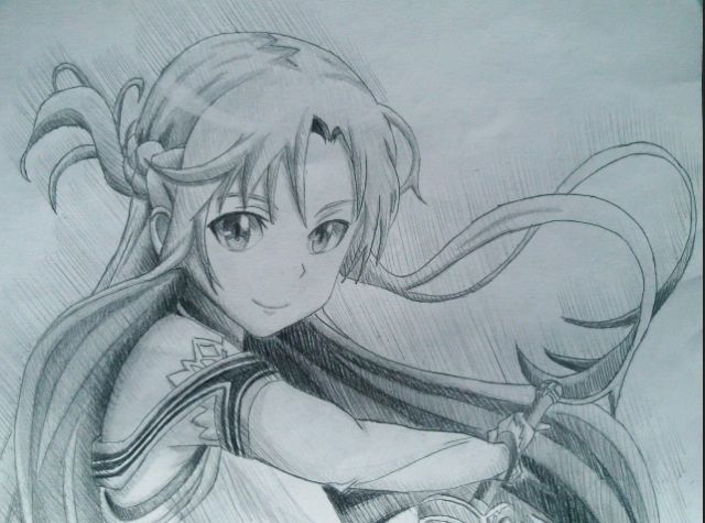 640x475 Asuna Drawing Anime Amino - Asuna Sketch