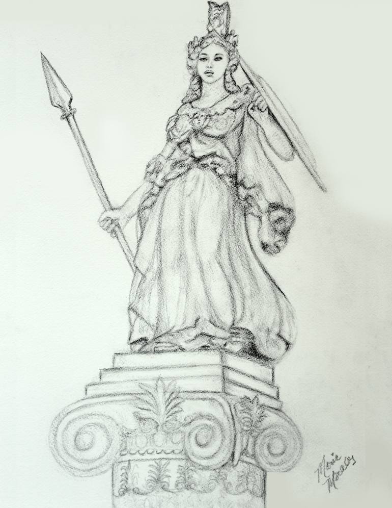 770x996 Athena Minerva Drawing By Maria Morales Saatchi Art - Athena Sketch...