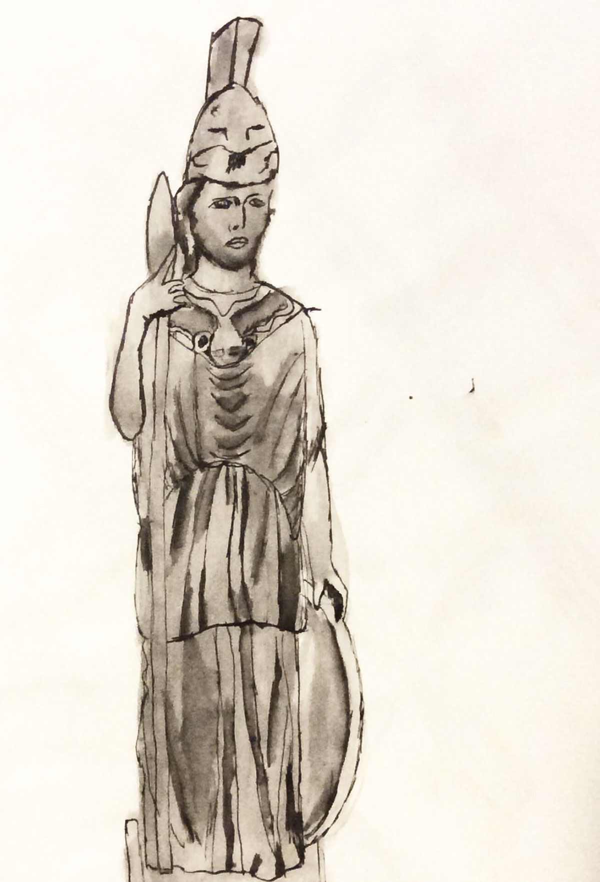 1200x1763 Athena Sketch, Ink On Behance - Athena Sketch