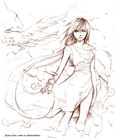 400x486 Oc Sketch Athena By Zeldacw - Athena Sketch