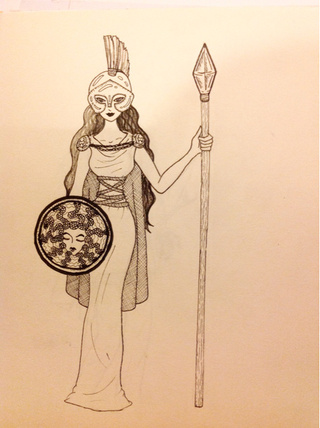 320x428 Sketch Of My Fav Olympian Gods. - Athena Sketch