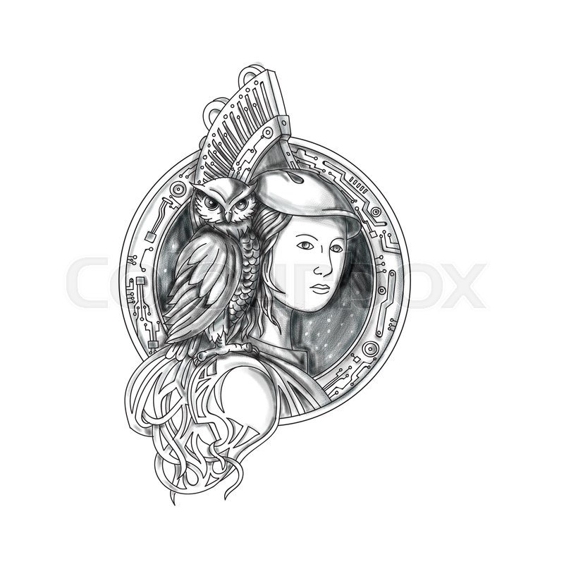 800x800 Tattoo Style Illustration Of Athena Or Athene, The Goddess Of - Athena Sketch