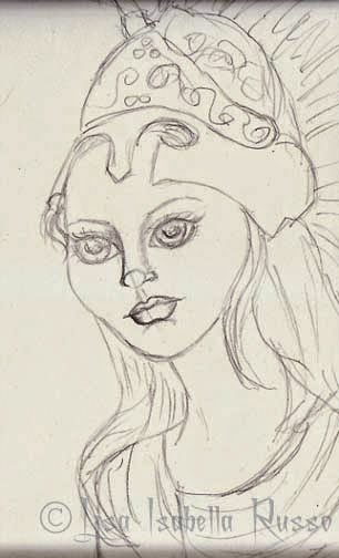 306x504 The Fine Art And Ramblings Of Lisa Isabella Russo Goddess Athena - Athena Sketch