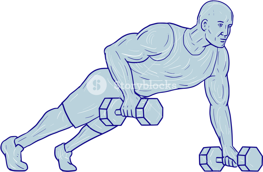 1000x656 Drawing Sketch Style Illustration Of An Athlete Working Out Doing - Athlete Sketch