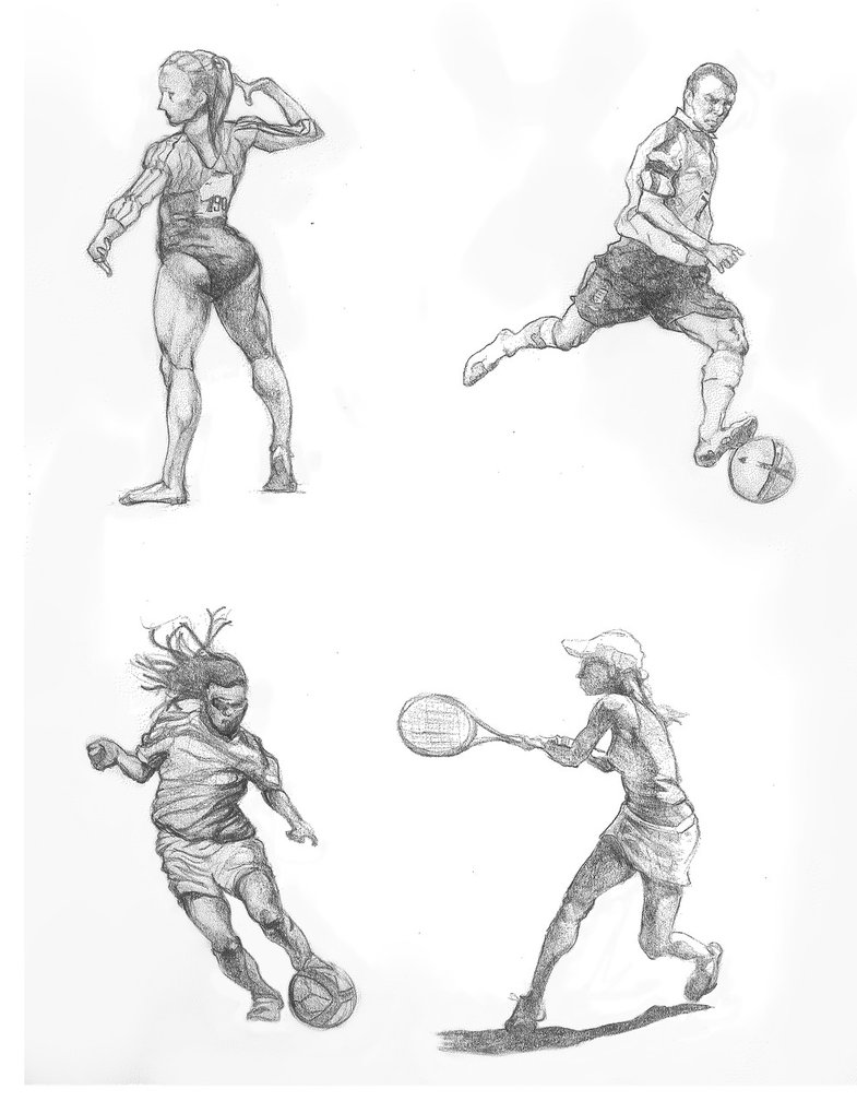 785x1019 Athlete Sketches 2013 By Kevinyoon95 - Athlete Sketch