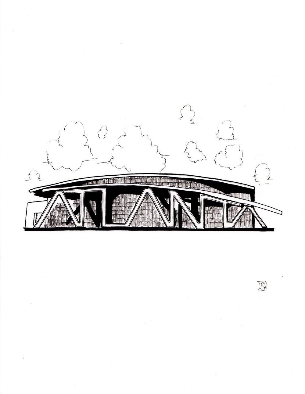 1000x1292 Philips Arena All Ga Bump Galletta - Atlanta Sketch