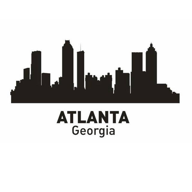 640x640 Buy Atlanta City Decal Landmark Skyline Wall - Atlanta Sketch