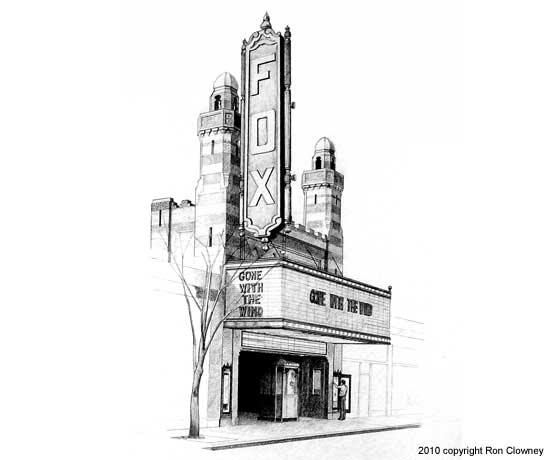 550x460 Architectural Drawing Of The Fox Theater, By Ron Clowney - Atlanta Sketch