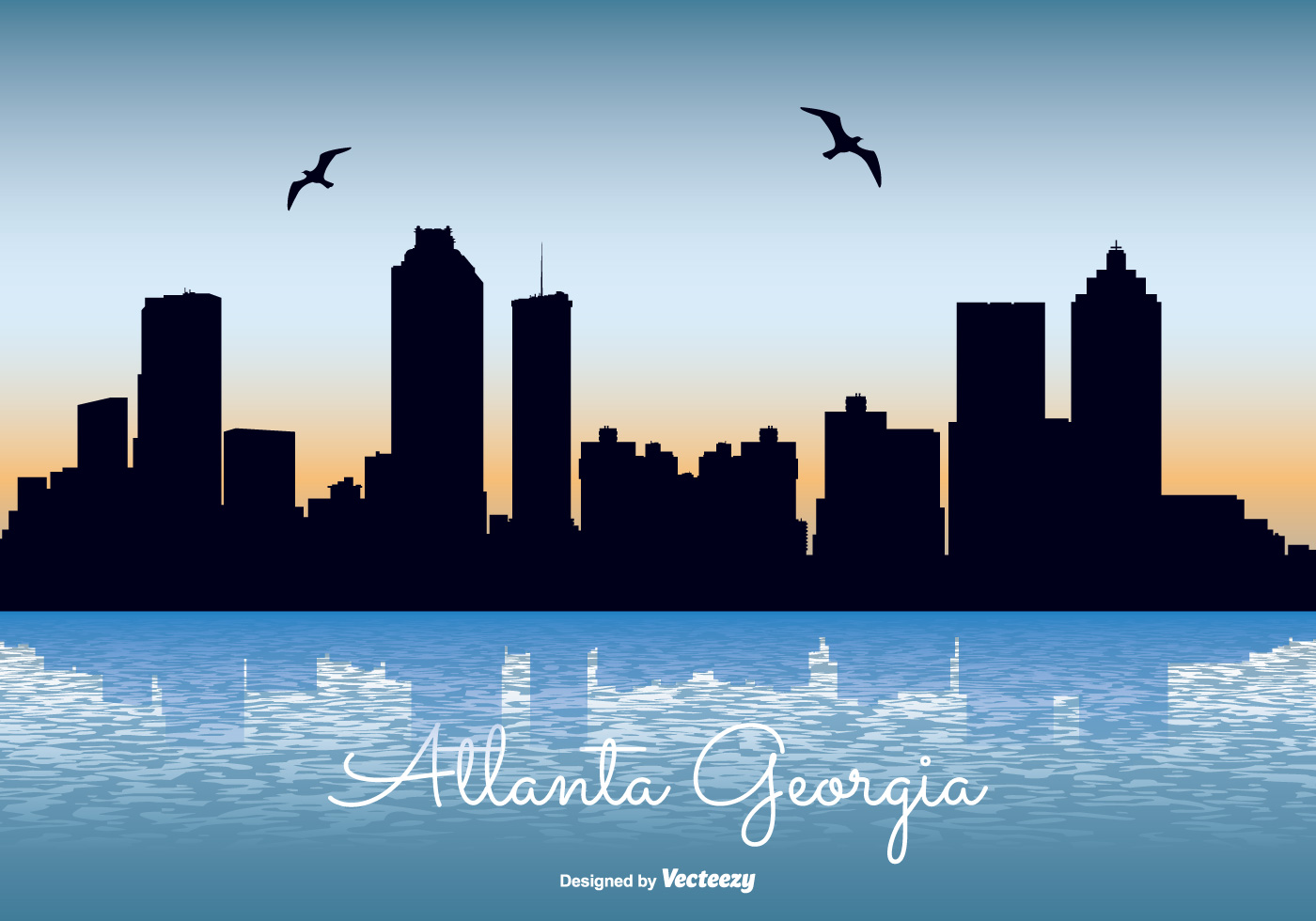 1400x980 Atlanta Skyline Free Vector Art - Atlanta Skyline Sketch