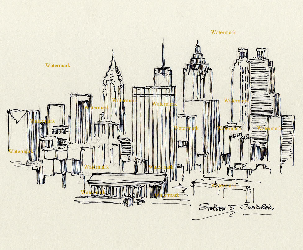 Atlanta Skyline Sketch at Explore collection of