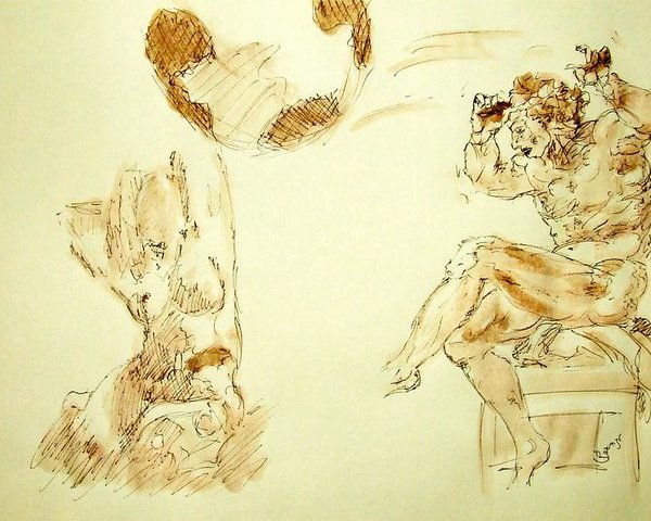 600x480 Agony And Atlas Sketch Watercolor Throwing The World As He - Atlas Sketch