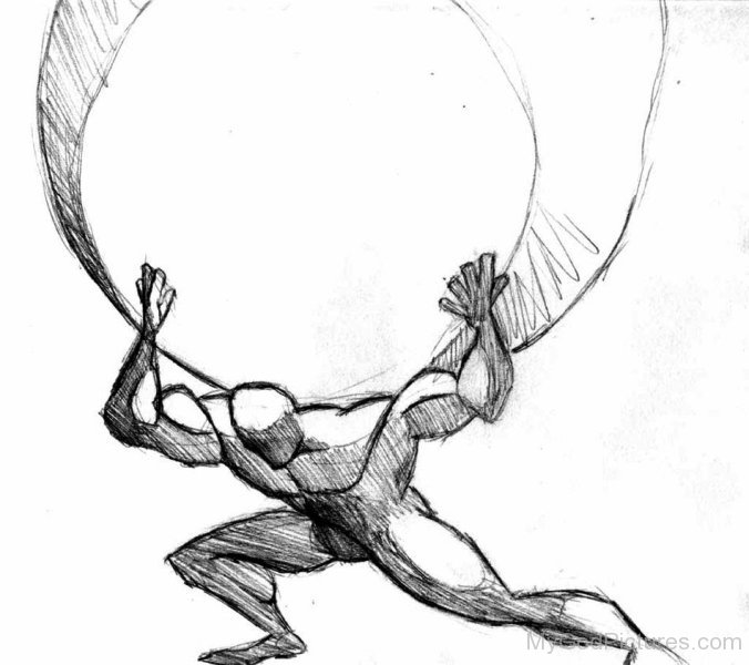 676x600 Sketch Of Atlas - Atlas Sketch