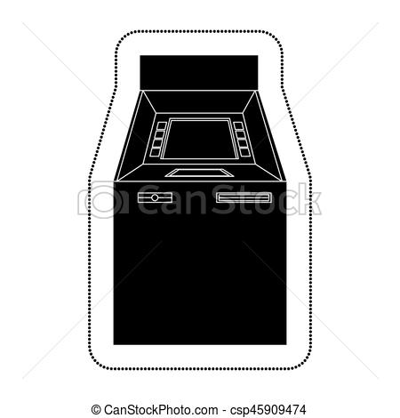 450x470 Atm Machine Isolated Icon Vector Illustration Design. - Atm Machine Sketch