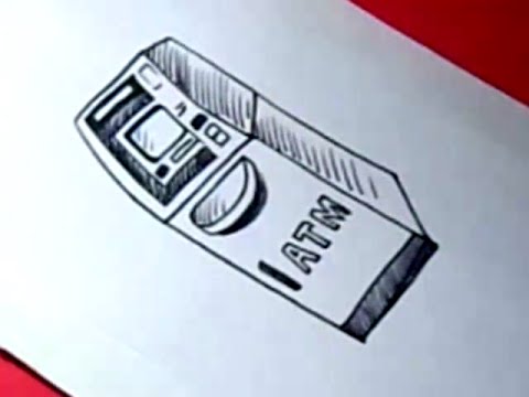 480x360 How To Bank Atm Drawing For Kids Step By Step - Atm Machine Sketch
