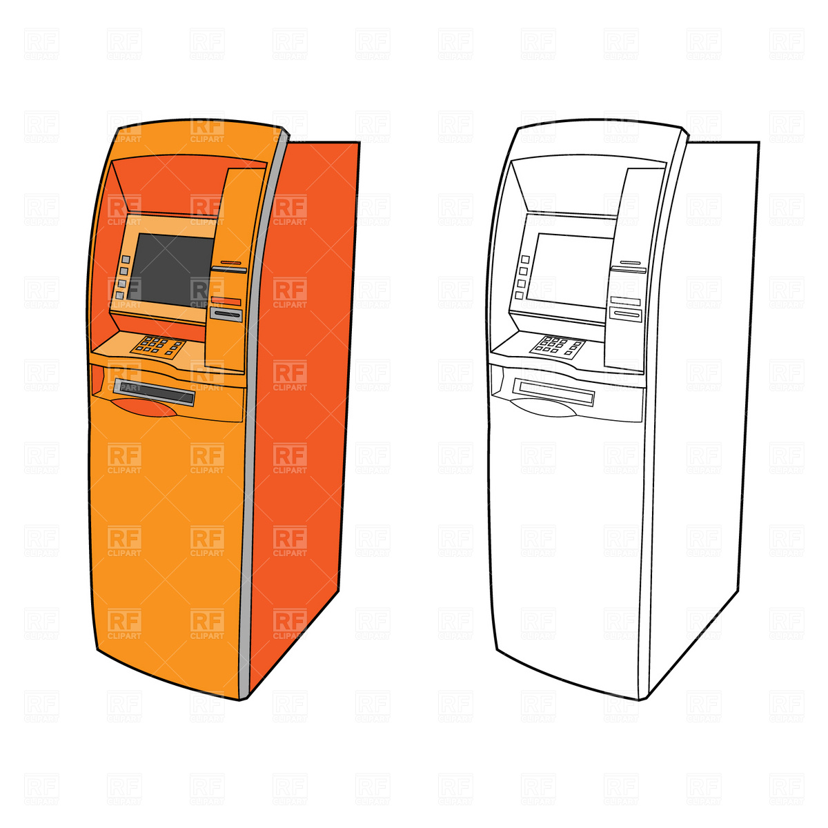 1200x1200 Atm Machine Vector Image Vector Artwork Of Business, Finance - Atm Machine Sketch