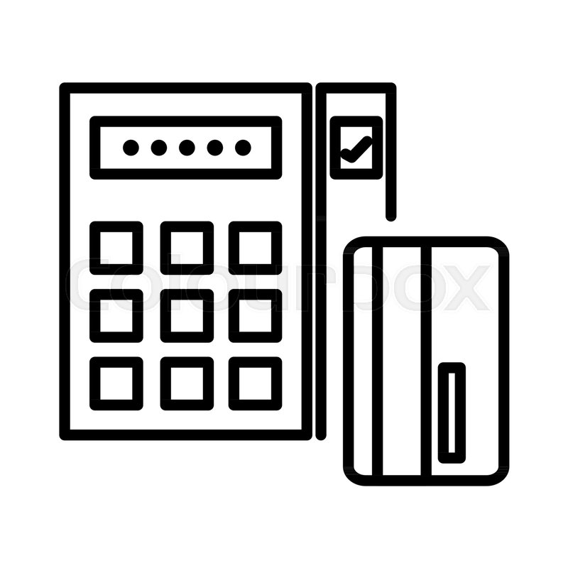 800x800 Sketch Of Credit Card With Atm Slot Stock Vector Colourbox - Atm Sketch