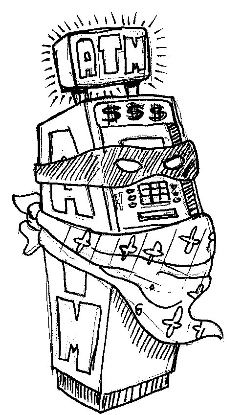 495x848 Wsj Editorial Illustration Watch Out For Atm Skimming - Atm Sketch