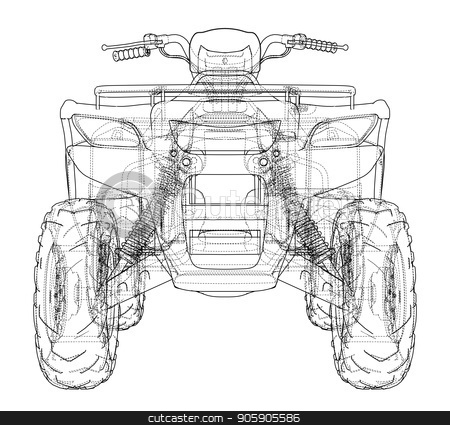 450x425 Atv Quadbike Concept Outline. Vector Stock Vector - Atv Sketch