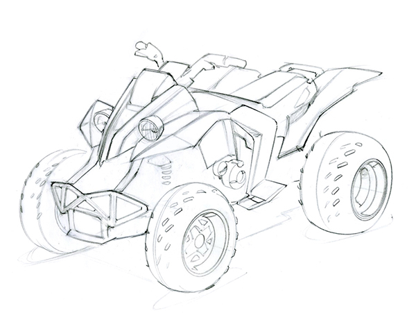 600x451 Spin Master Toys Air Hogs Micro Rc Atv On Behance - Atv Sketch