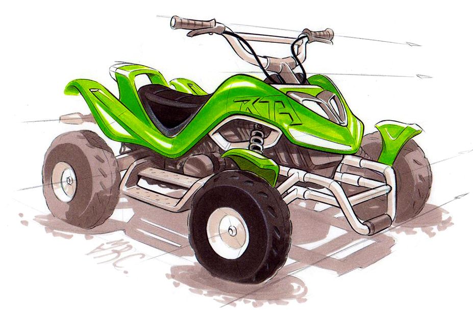 927x634 Atv Quad Manual Sketch Marker Product Design - Atv Sketch