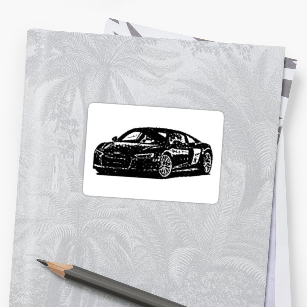 1000x1000 Audi R8 Sketch Stickers By Kameront33 Redbubble - Audi R8 Sketch