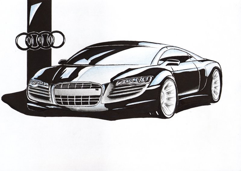 800x567 Audi R8 Sketch By Lks1988 - Audi R8 Sketch