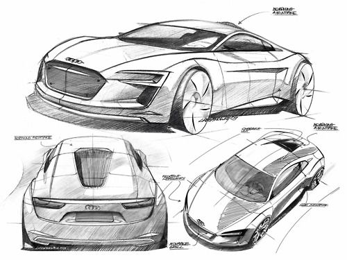 500x375 Audi R8 Sketches Cars And Horsepower Design - Audi R8 Sketch