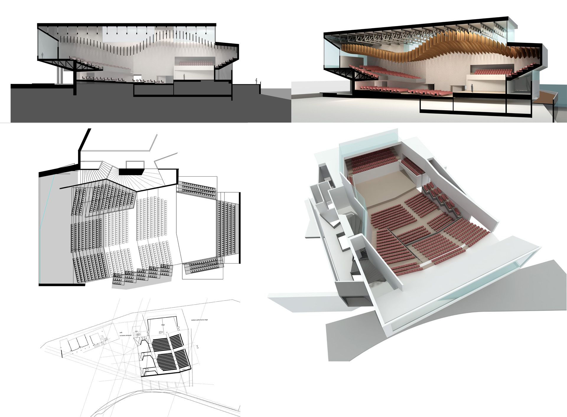 1920x1414 New Boston Center For Music, Dance, And Drama By Emmet Truxes - Auditorium Sketch