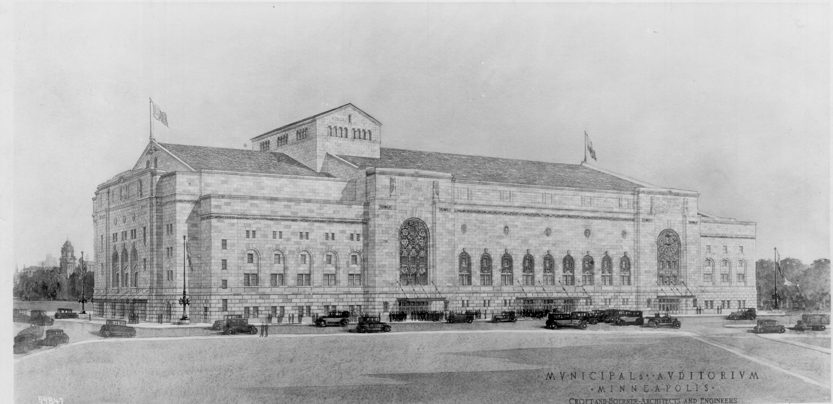 2820x1368 Then And Now Minneapolis Auditorium, Where Elvis And Jimi Hendrix - Auditorium Sketch