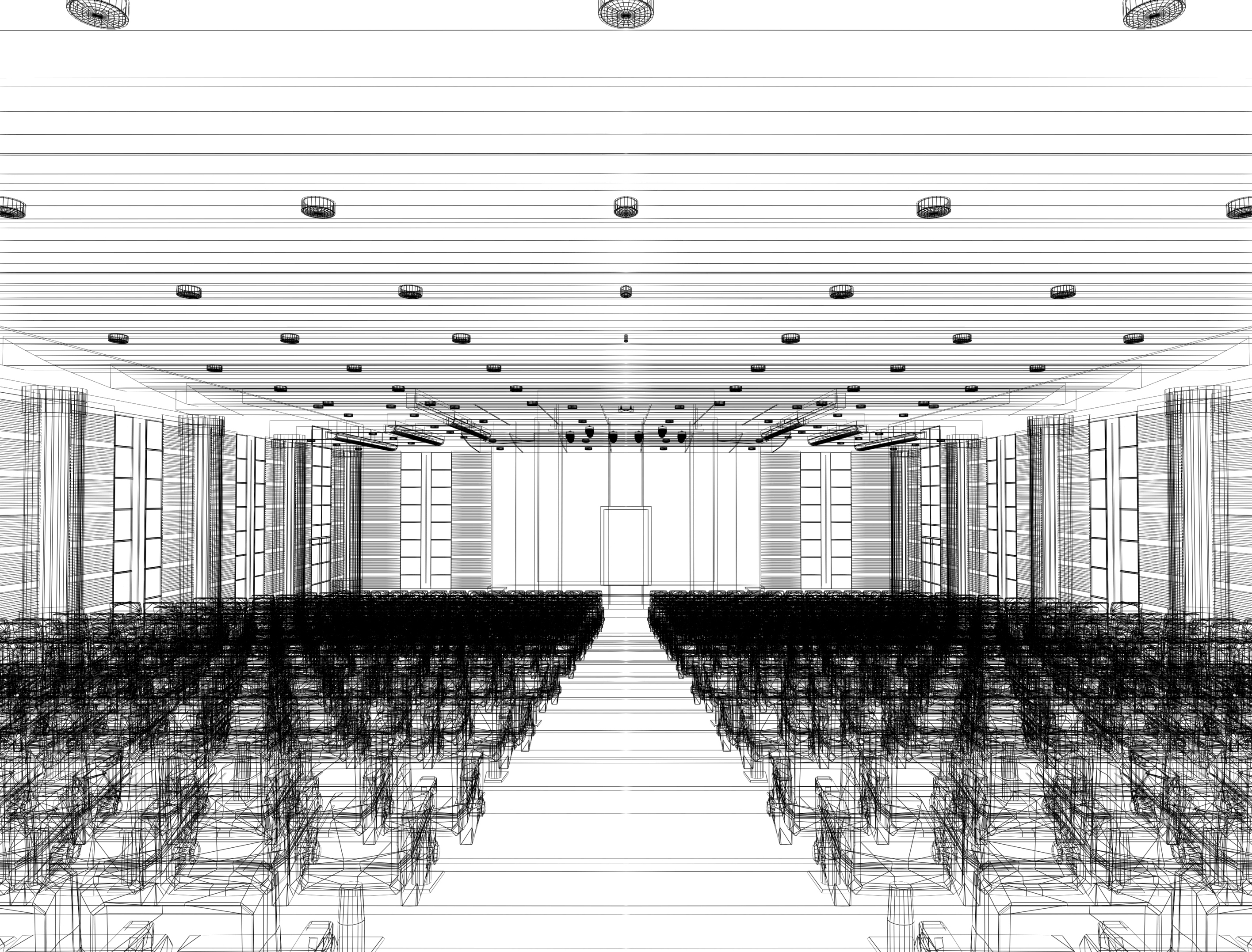 2832x2155 Sketch Design Of Interior Auditorium ,3d Render Bucom International - Auditorium Sketch