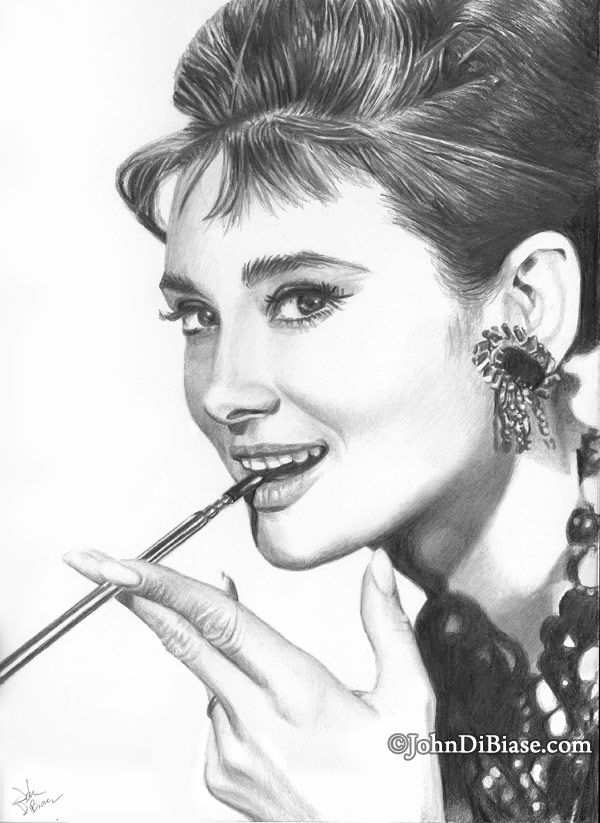 600x823 Pencil Drawing Of Audrey Hepburn - Audrey Hepburn Sketch