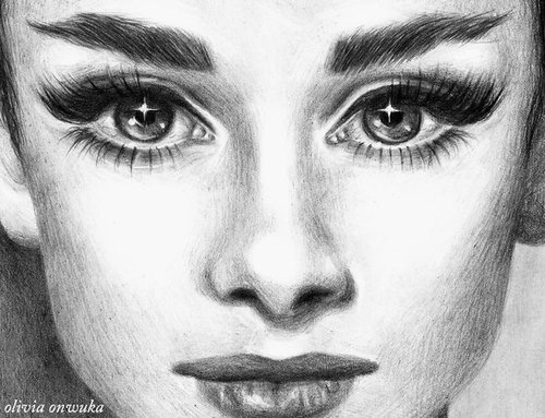 500x383 Audrey Hepburn - Audrey Hepburn Sketch