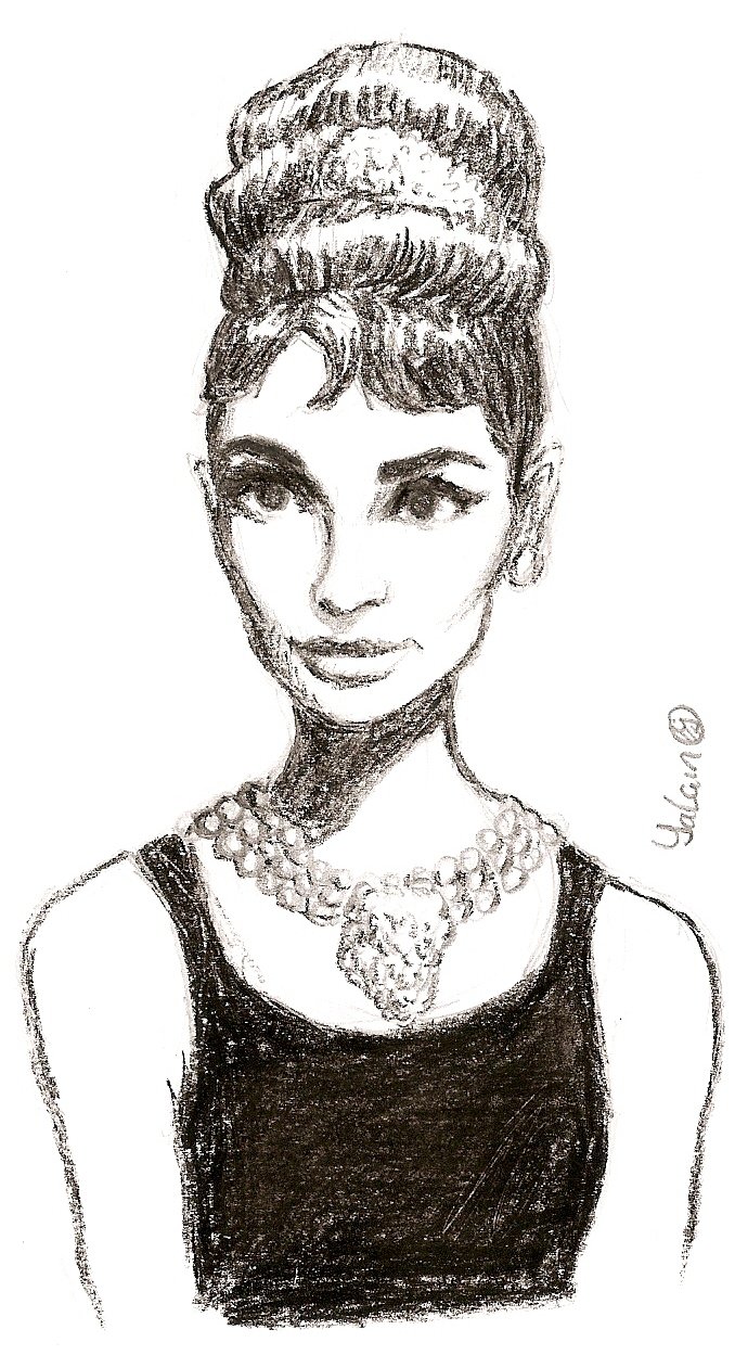 690x1261 Audrey Hepburn Sketch 3 By Yalchinosis - Audrey Hepburn Sketch