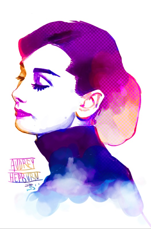 526x795 Bear Audrey Hepburn Sketch - Audrey Hepburn Sketch