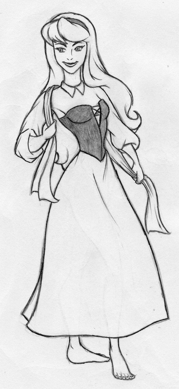 607x1314 Disney - Aurora Sketch