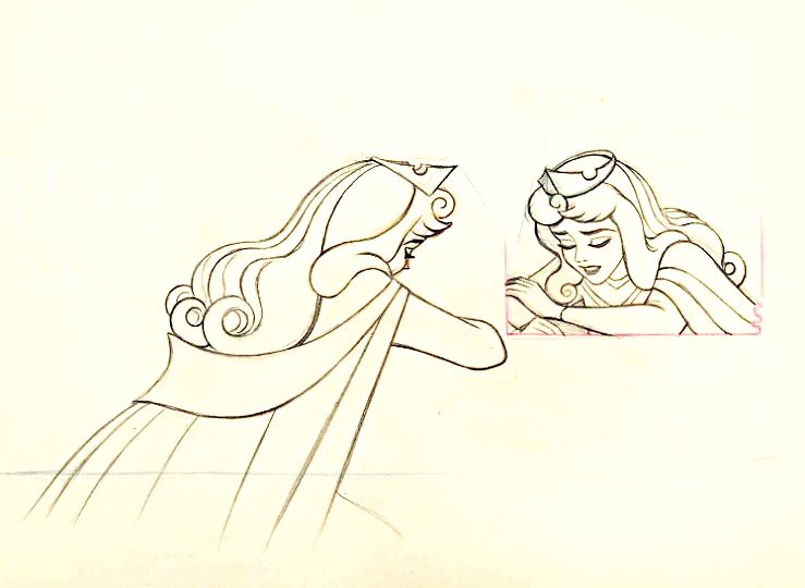 739x540 Personajes De Walt Disney Walt Disney Sketches - Aurora Sketch