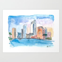 264x264 Austin Skyline Art Prints Society6 - Austin Skyline Sketch