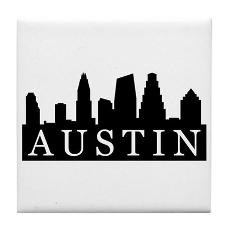 460x460 Austin Texas Coasters - Austin Skyline Sketch
