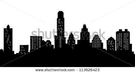 450x245 Cartoon Skyline Silhouette Of The City Of Austin, Texas, Usa. By - Austin Skyline Sketch