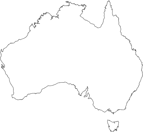 500x463 Free Outline Maps Of Australia And World. - Australia Map Sketch