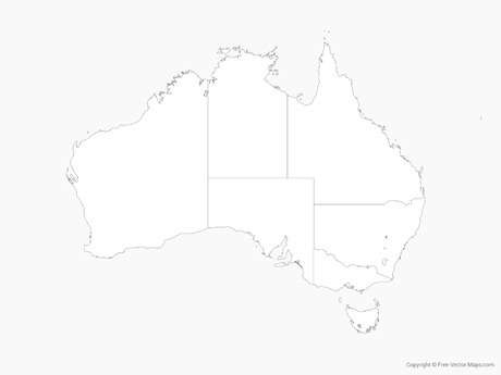 460x345 Vector Maps Of Australia Free Vector Maps - Australia Map Sketch