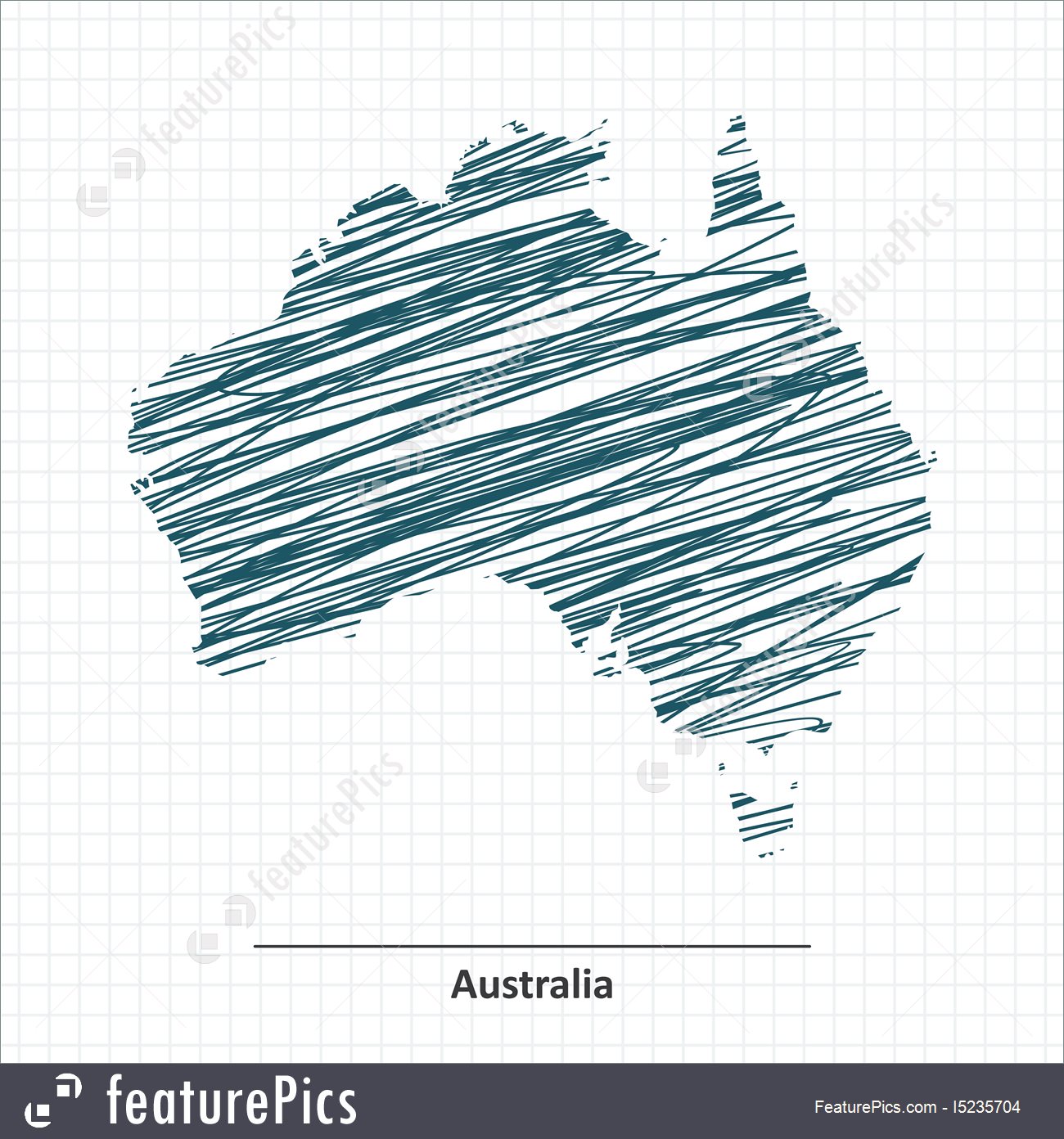 1300x1392 Doodle Sketch Of Australia Map Illustration - Australia Sketch
