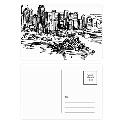 425x425 Australia City Landmark Sydney Opera Sketch Postcard - Australia Sketch