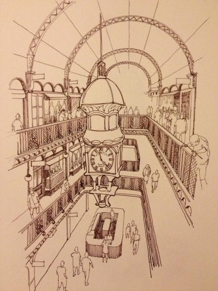 720x960 Queen Victoria Building (Interior) Sydney Australia Sketch By Jira - Australia Sketch