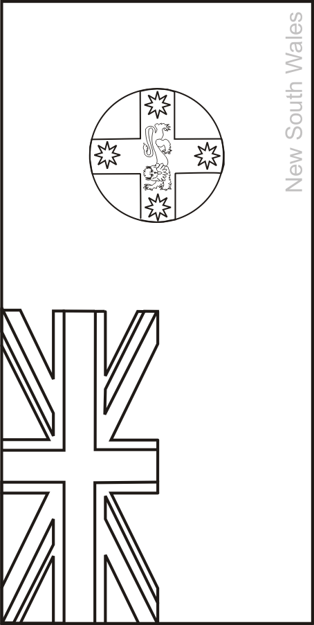 454x903 Colouring Book Of Flags Australasia And The South Pacific - Australian Flag Sketch