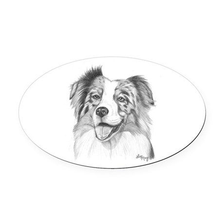 460x460 Australian Shepherd Car Magnets - Australian Shepherd Sketch
