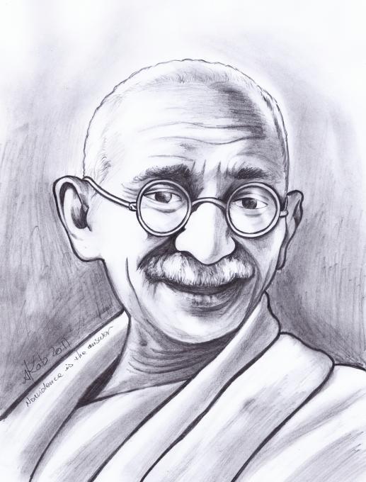 517x680 Nonviolence Is The Answer [Mahatma Gandhi]. People. Drawings - Author Sketch