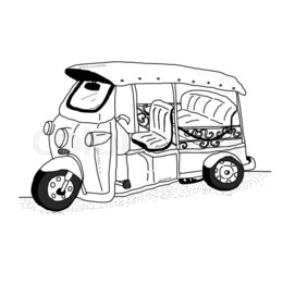 260x260 Download Car Clipart Rickshaw Car Pickup Truck Car,wheel - Auto Rickshaw Sketch