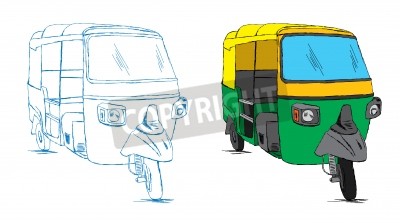 400x223 Indian Auto Rickshaw Sketch - Auto Rickshaw Sketch