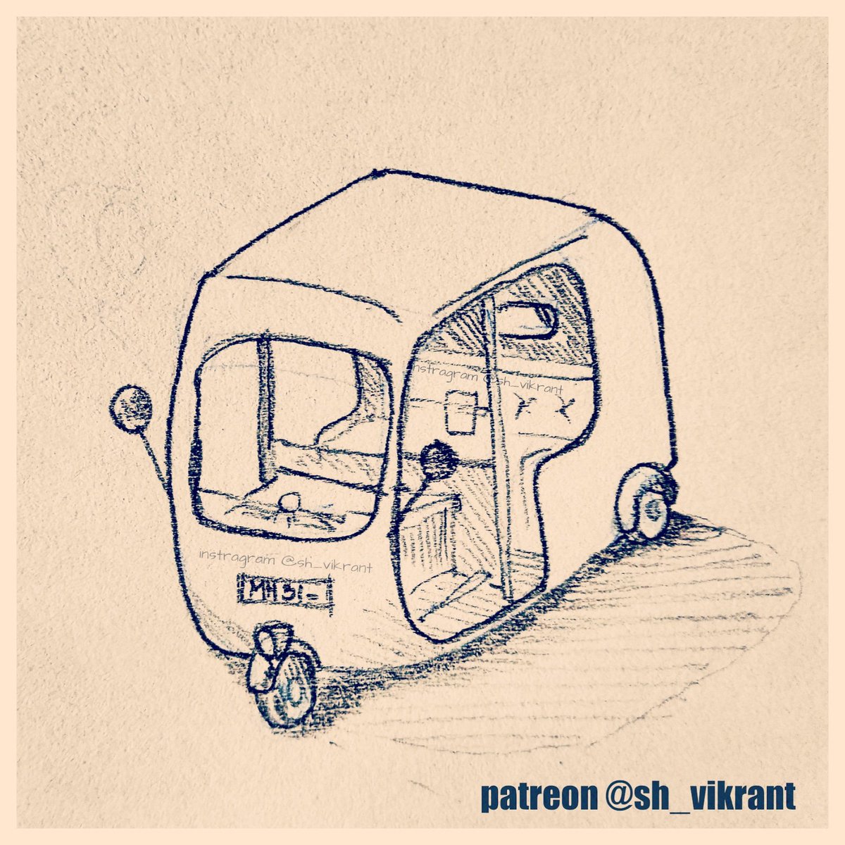 1200x1200 Sh Vikrant On Twitter Autorickshaw (Tuktuk) - Auto Rickshaw Sketch